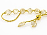 14K Yellow Gold Crochet Slider Bracelet With Cubic Zirconia