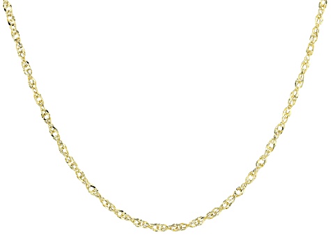 10k Yellow Gold Singapore Necklace 18 inch