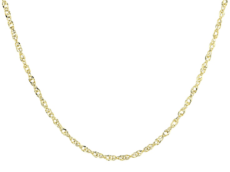 10k Yellow Gold Singapore Necklace 20 inch