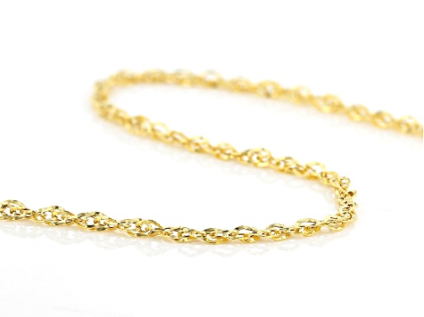10k Yellow Gold Singapore Necklace 24 inch