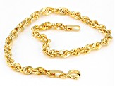 10K Yellow Gold 3.2MM Diamond-Cut Rope Link Bracelet