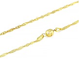 10K Yellow Gold Singapore 20 Inch Chain with Magnetic Clasp