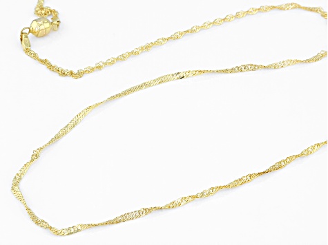 10K Yellow Gold Singapore 24 Inch Chain with Magnetic Clasp