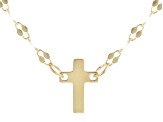 10K Yellow Gold Cross 18 Inch Mirror Necklace