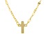 10K Yellow Gold Cross 16 Inch Mirror Necklace