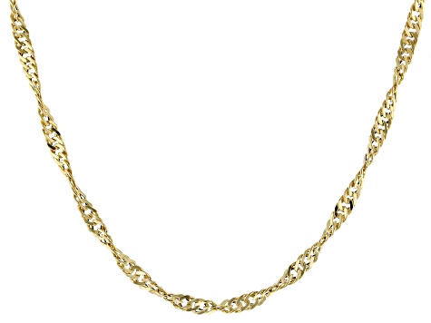 10K Yellow Gold 2.8MM Singapore Chain 28" Necklace