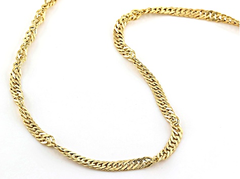 10K Yellow Gold 2.8MM Singapore Chain 28" Necklace