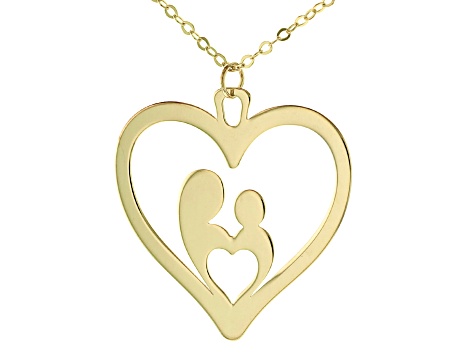 mother child necklace gold