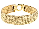 10k Domed Multi-strand 15mm Wheat Bracelet 7.5 Inches