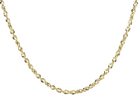 10K Yellow Gold 2.55MM Rope Chain 20" Necklace