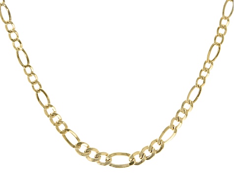 10K Yellow Gold Figaro Chain Necklace 18