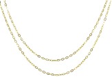 10k Yellow Gold Set of 2 1.5mm Link Necklaces 20 and 24 Inches