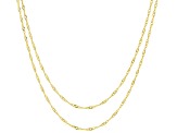 14K Yellow Gold 0.8mm Set of 2 18 Inch And 20 Inch Singapore Necklaces