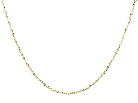 10K Yellow Gold 1.56MM Criss-Cross Chain 18 Inch Necklace