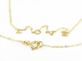 10K Yellow Gold "Love" Cable Chain 18 Inch Necklace