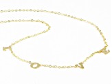 10K Yellow Gold "Love" Cable Chain 18 Inch Necklace