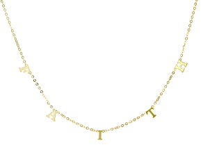 10K Yellow Gold "Faith" Cable Chain 18 Inch Necklace