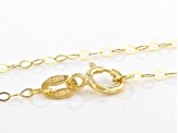 14K Yellow Gold 1.30MM Faceted Square Rolo Chain 18" Necklace