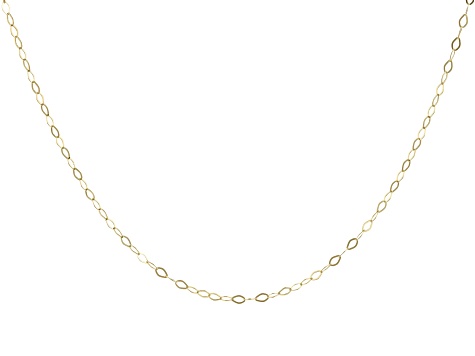 14K Yellow Gold 1.30MM Faceted Square Rolo Chain 20" Necklace
