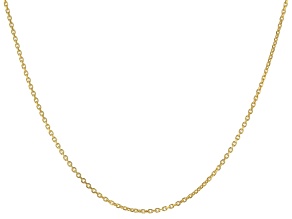 14K Yellow Gold 0.55MM Diamond Cut 18" Cable Chain Necklace