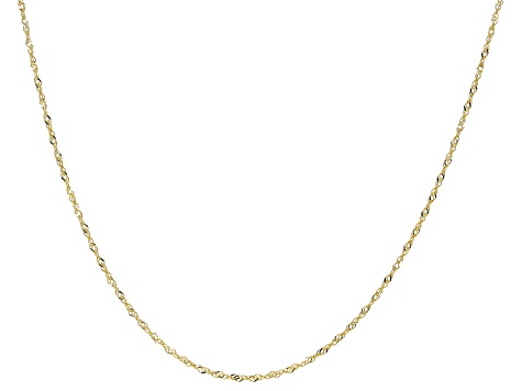 10K Yellow Gold Faceted Square 18" Rolo Link Chain Necklace