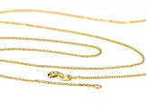 10K Yellow Gold Faceted Square 18" Rolo Link Chain Necklace