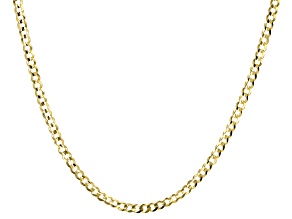 10K Yellow Gold 2.4MM Curb Chain 20 Inch Necklace