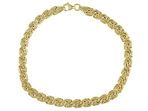 10K Real Yellow Gold Rolo Link Bracelet 7" 