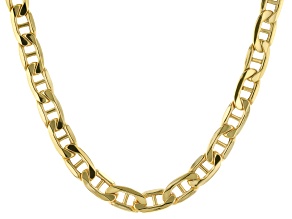 10k Yellow Gold Polished 5.5mm 20 inch Mariner Chain Necklace