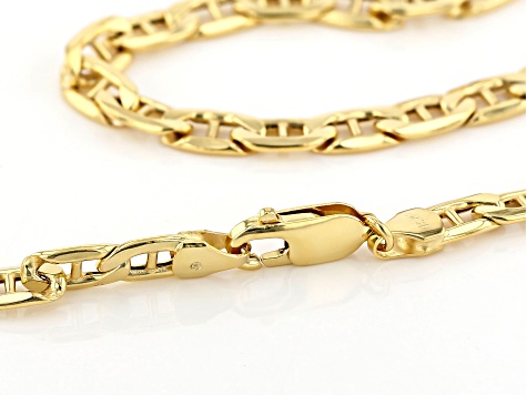 10k Yellow Gold Polished 5.5mm 20 inch Mariner Chain Necklace