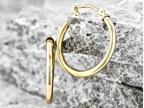 10K Yellow Gold Polished 20MM Round Tube Hoop Earrings
