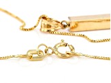 10K Yellow Gold Polished Square Tubing Drop Pendant with 18 Inch Box Chain