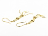 14K Yellow Gold Polished and Diamond Cut Beaded Drop Earrings