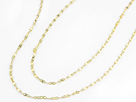 10K Yellow Gold Valentino X Designer Chain Set of 2 18 and 20 Inch Necklaces