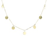 10K Yellow Gold Station Circles 18 Inch Necklace