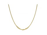 10K Yellow Gold 2.5MM Designer Love Chain 24 Inch Necklace