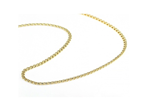 10K Yellow Gold 2.5MM Designer Love Chain 24 Inch Necklace