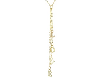 Picture of 10K Yellow Gold "Love" Letter 18 Inch Cable chain Necklace