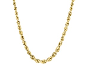 10K Yellow Gold 3.8MM-2.1MM Graduated Rope Chain 18 Inch Necklace