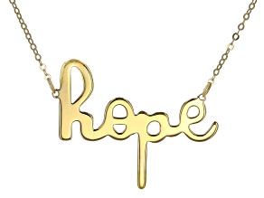 10K Yellow Gold Handwritten "Hope" 18 Inch Necklace