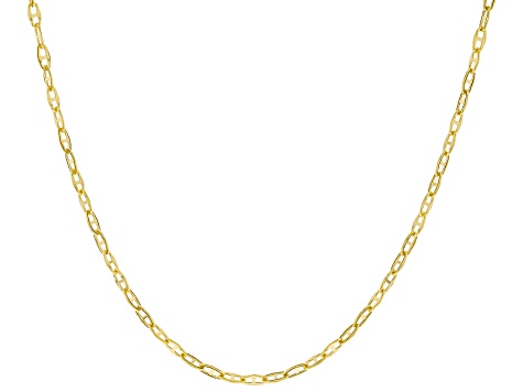 10k Yellow Gold 1mm Twisted Mariner Chain 22 inch Necklace