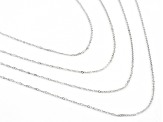 10K White Gold 0.80MM Flat Rolo Set of Four 16/18/20/22 Inch Chains