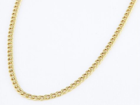 10K Yellow Gold 2.40MM Flat Curb Chain 