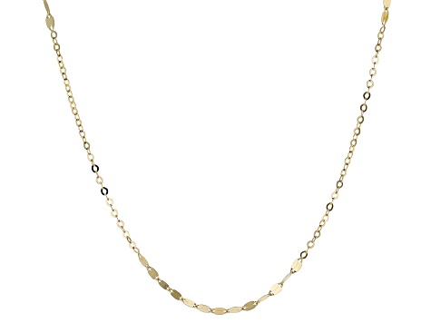 10K Yellow Gold Station Designer Chain 24 Inch Necklace