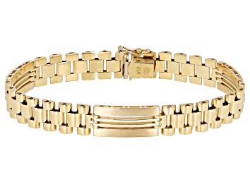 Picture of 10K Yellow Gold 9.5MM Polished and Satin Open Link 8.25 Inch Bracelet