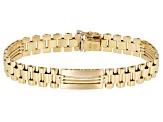 10K Yellow Gold 9.5MM Polished and Satin Open Link 8.25 Inch Bracelet
