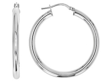 Picture of 14K White Gold 25MM Polished Hoop Earrings