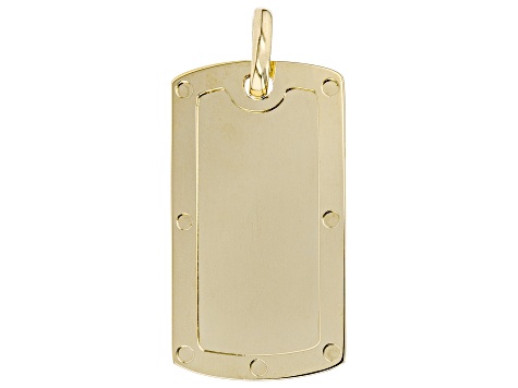 10K Yellow Gold Dog Tag Pendant