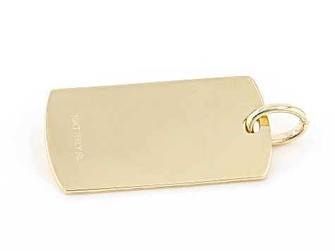 10K Yellow Gold Dog Tag Pendant