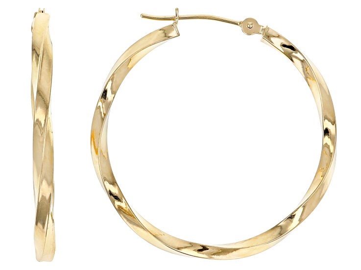 gold twist hoop earrings large